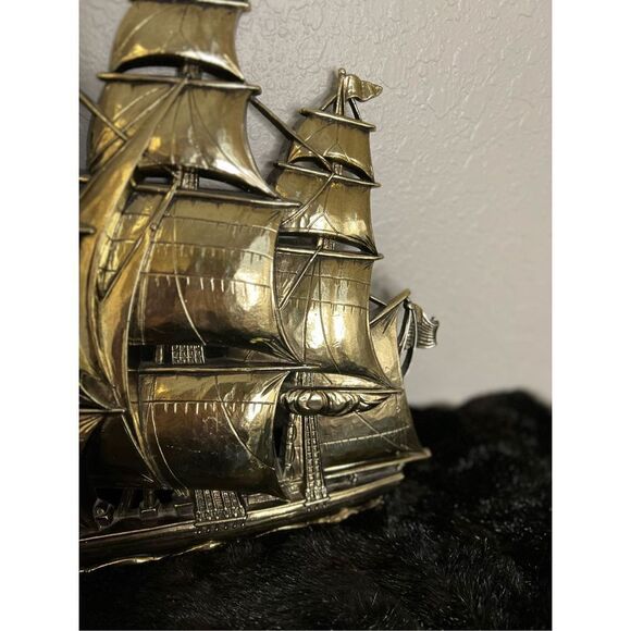 Vintage Syroco Homco #4261 Mid Century Wall Plaque Sailing Ship 12" h - Picture 5 of 9